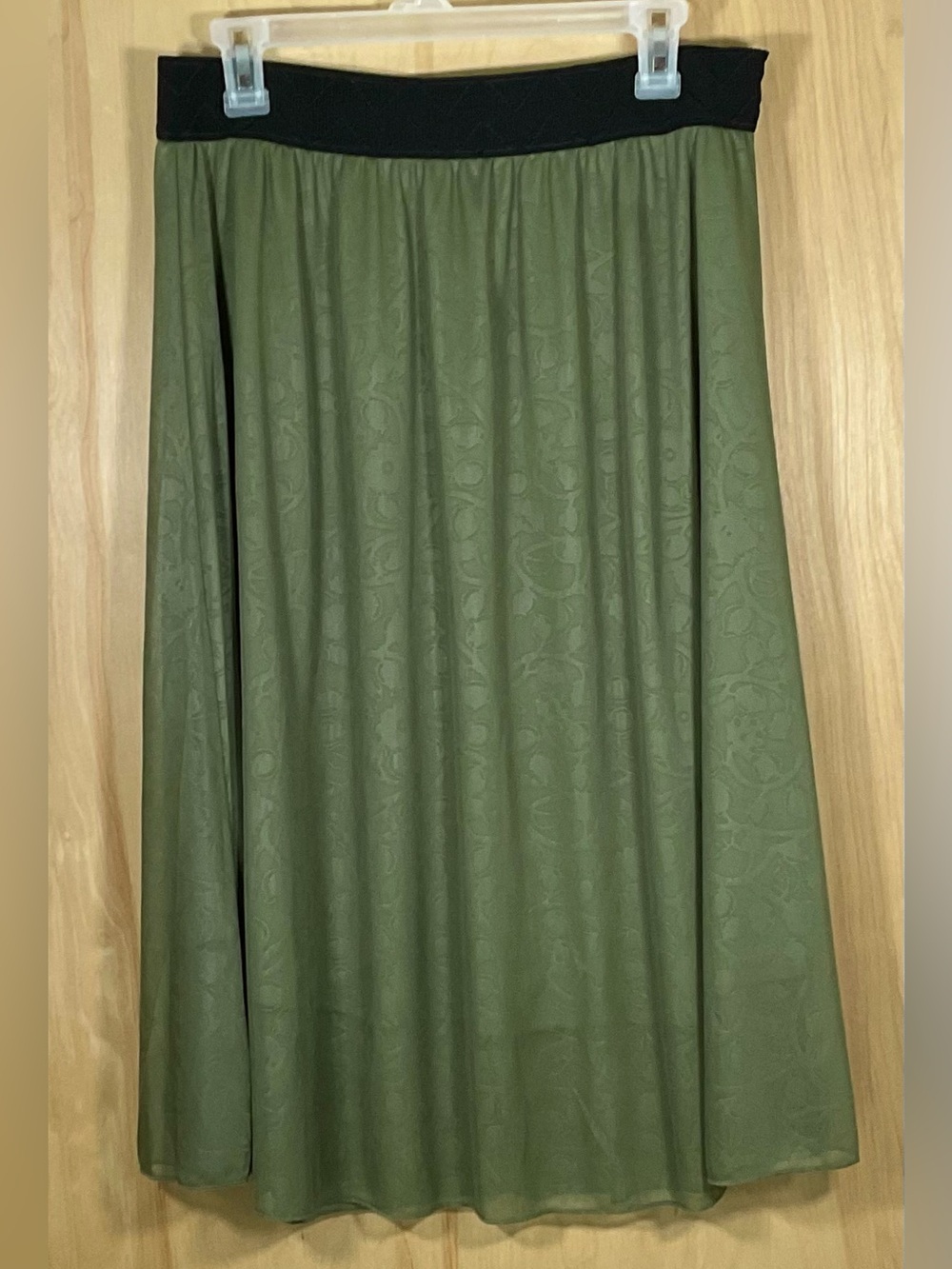 Lularoe Lola Olive Green Lined Skirt - Like New